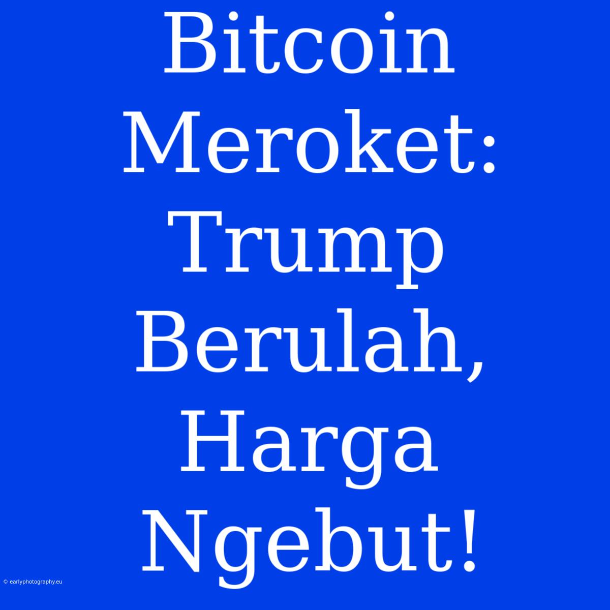 Bitcoin Meroket: Trump Berulah, Harga Ngebut!