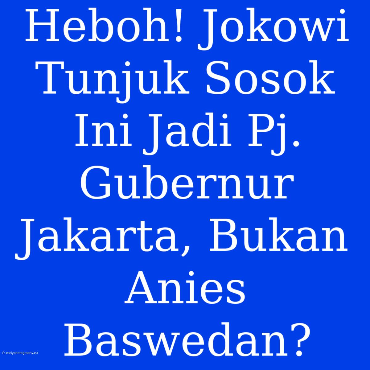 Heboh! Jokowi Tunjuk Sosok Ini Jadi Pj. Gubernur Jakarta, Bukan Anies Baswedan?