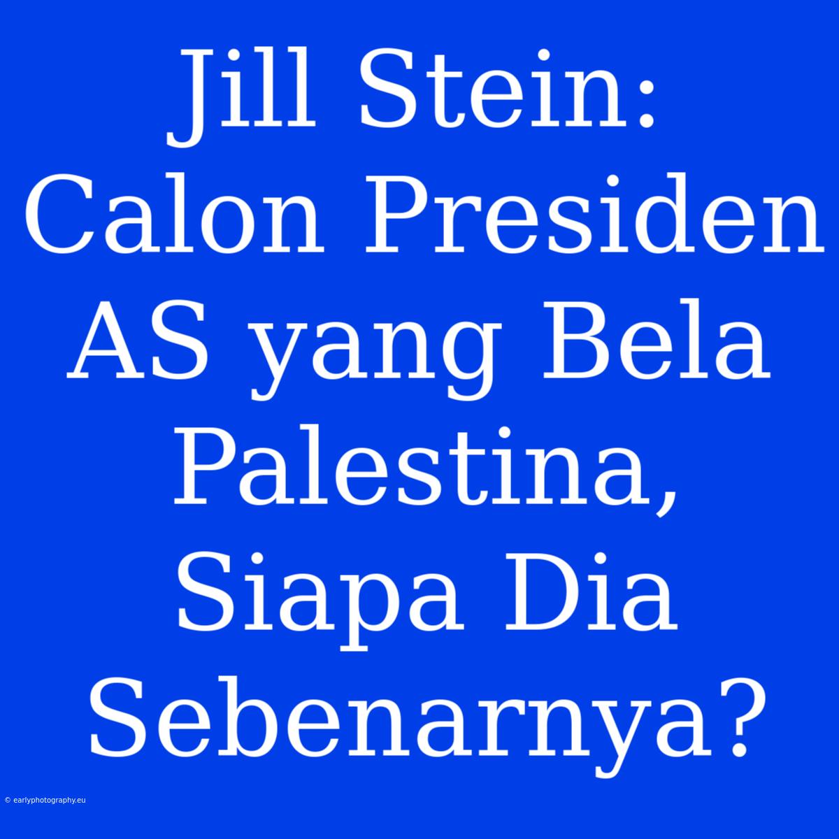 Jill Stein: Calon Presiden AS Yang Bela Palestina, Siapa Dia Sebenarnya?