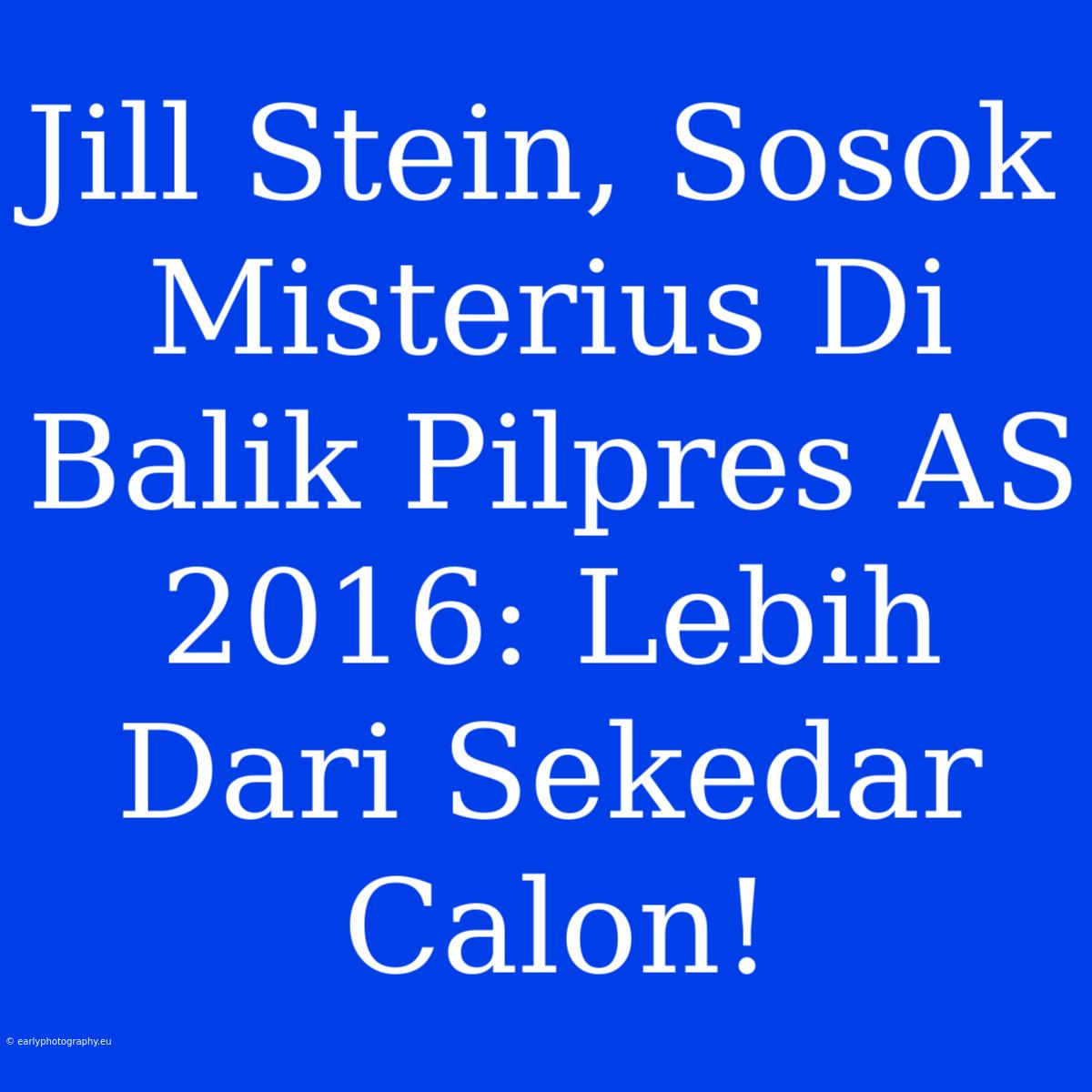 Jill Stein, Sosok Misterius Di Balik Pilpres AS 2016: Lebih Dari Sekedar Calon!