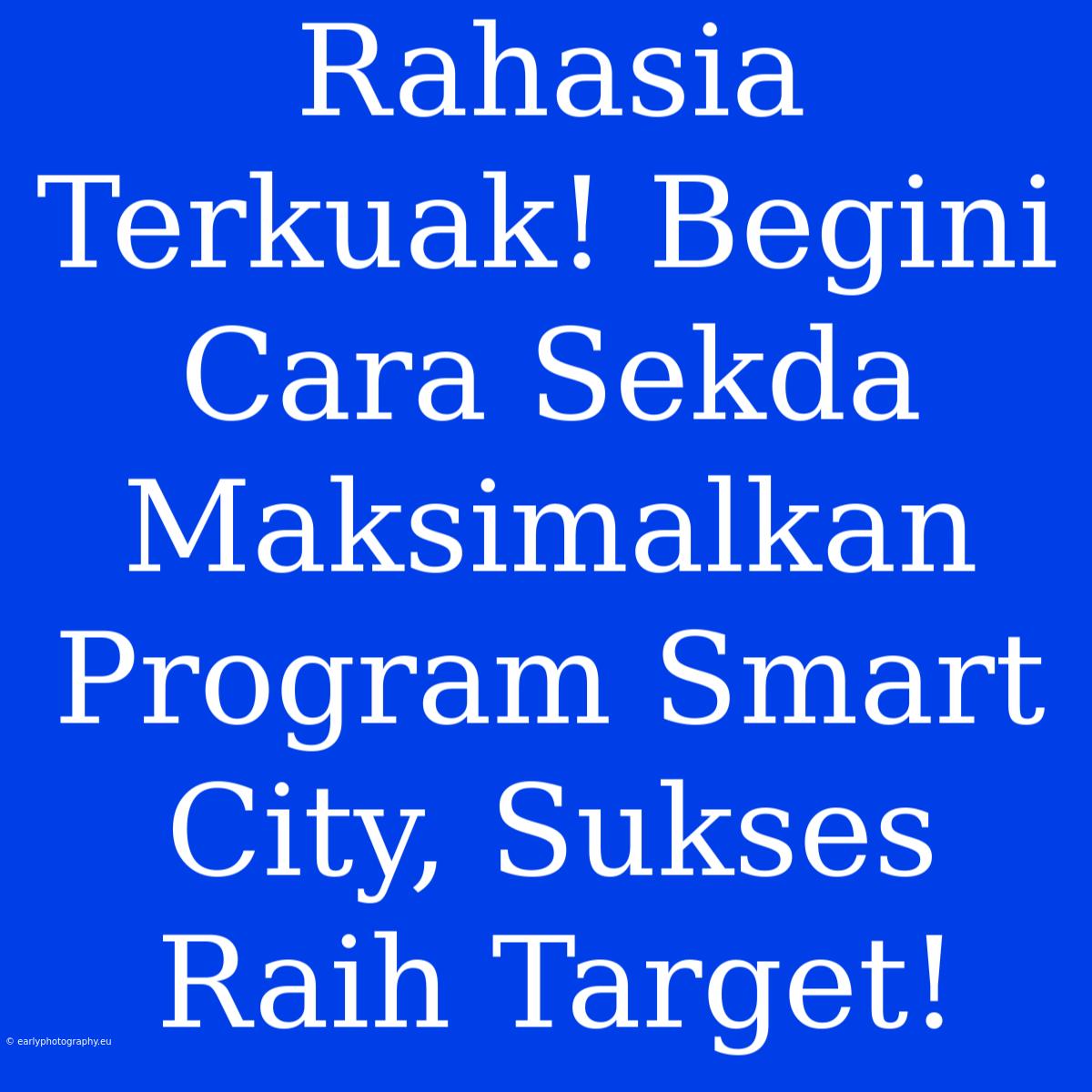 Rahasia Terkuak! Begini Cara Sekda Maksimalkan Program Smart City, Sukses Raih Target!