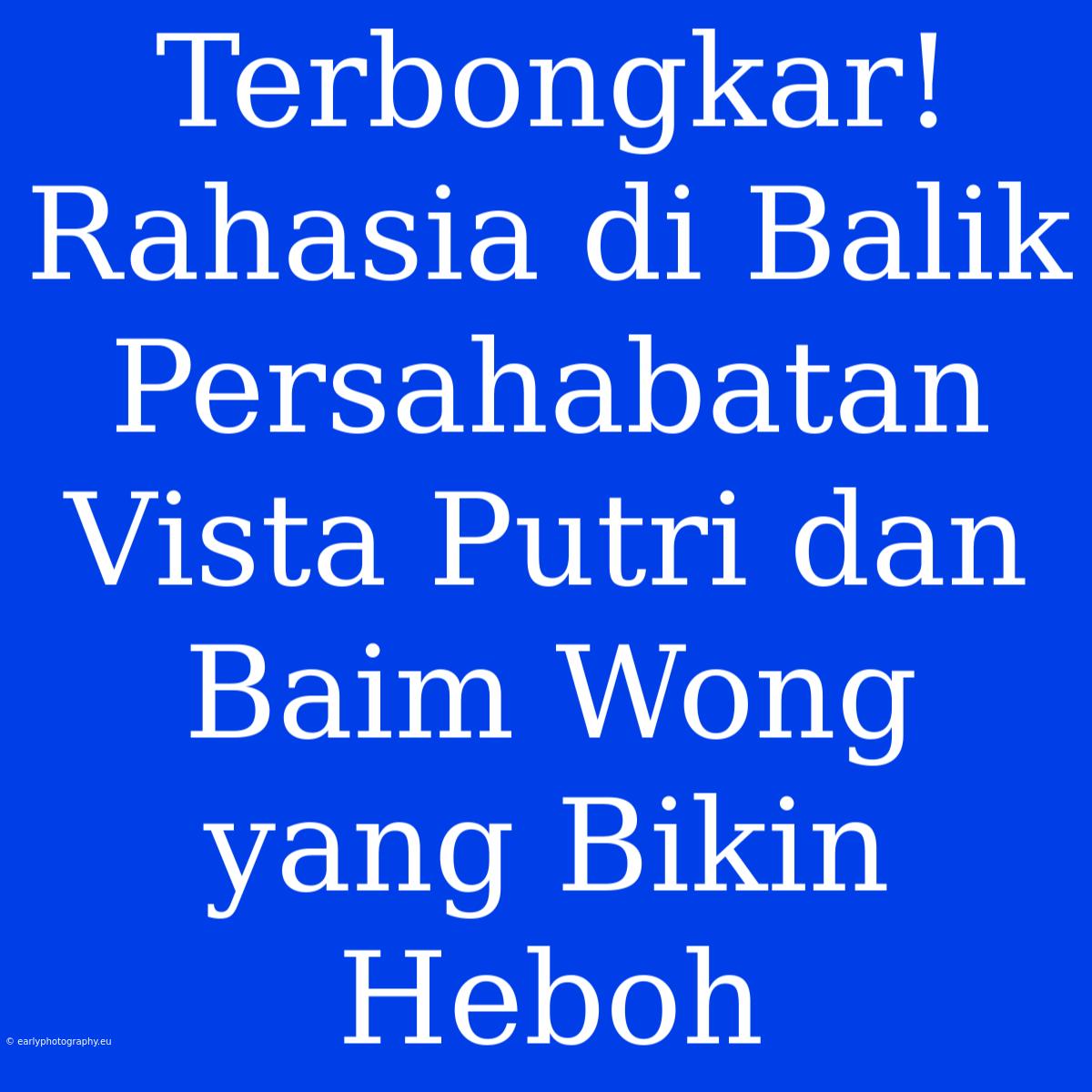 Terbongkar!  Rahasia Di Balik Persahabatan Vista Putri Dan Baim Wong Yang Bikin Heboh