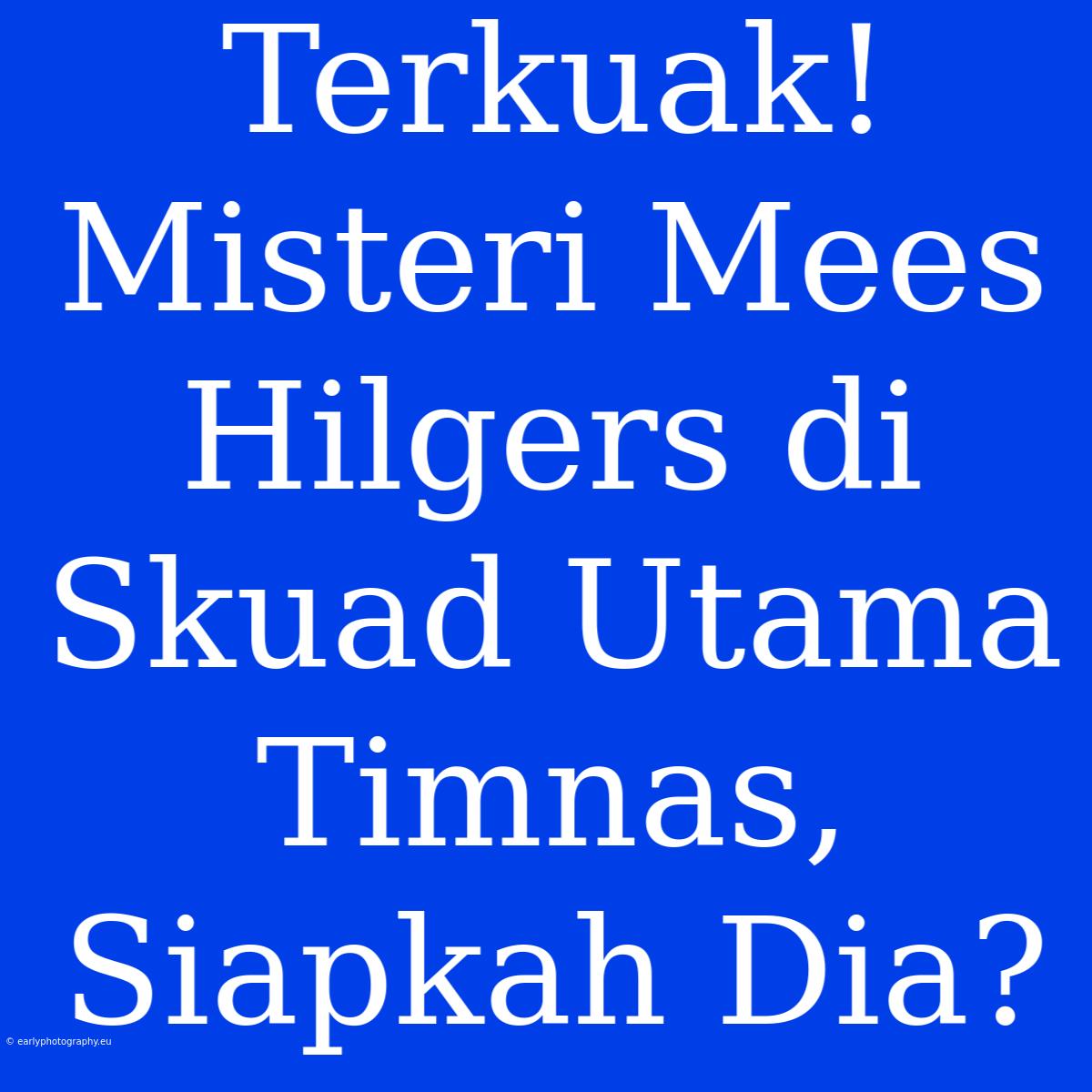 Terkuak! Misteri Mees Hilgers Di Skuad Utama Timnas, Siapkah Dia?