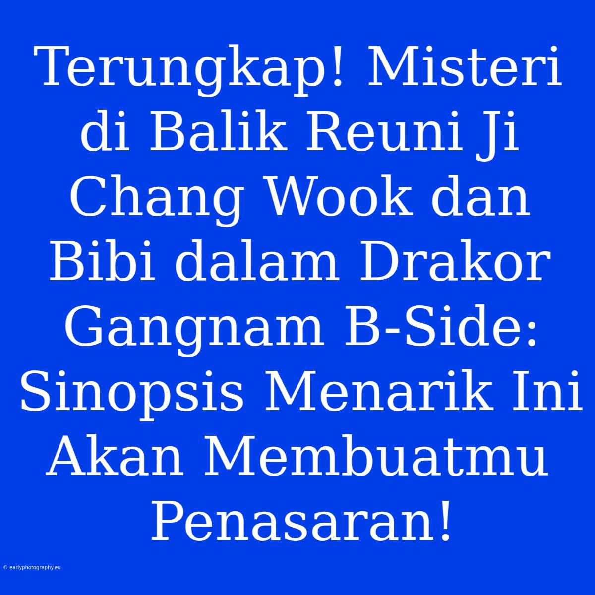 Terungkap! Misteri Di Balik Reuni Ji Chang Wook Dan Bibi Dalam Drakor Gangnam B-Side: Sinopsis Menarik Ini Akan Membuatmu Penasaran!