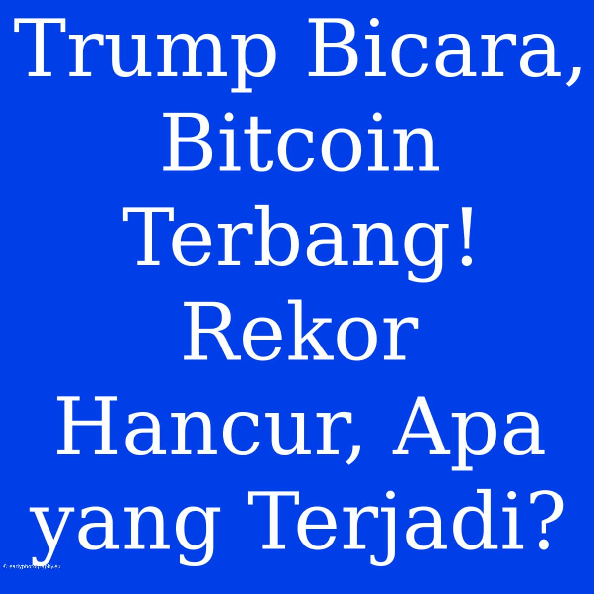 Trump Bicara, Bitcoin Terbang! Rekor Hancur, Apa Yang Terjadi?